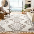 thumbnail image 2 of SAFAVIEH Moroccan Tassel Shag Desmond Area Rug, Ivory/Brown, 8' x 10', 2 of 7