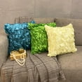 thumbnail image 6 of The HomeCentric Pillow Covers With Zippers, Olive Green Pillow Cover, Solid Pillows, Pack of 2, 12x12 inch (30x30 cm) Cushion Cover, Satin Square Pillow Cover, Vintage Ruffles Easter - Vintage Olives, 6 of 10