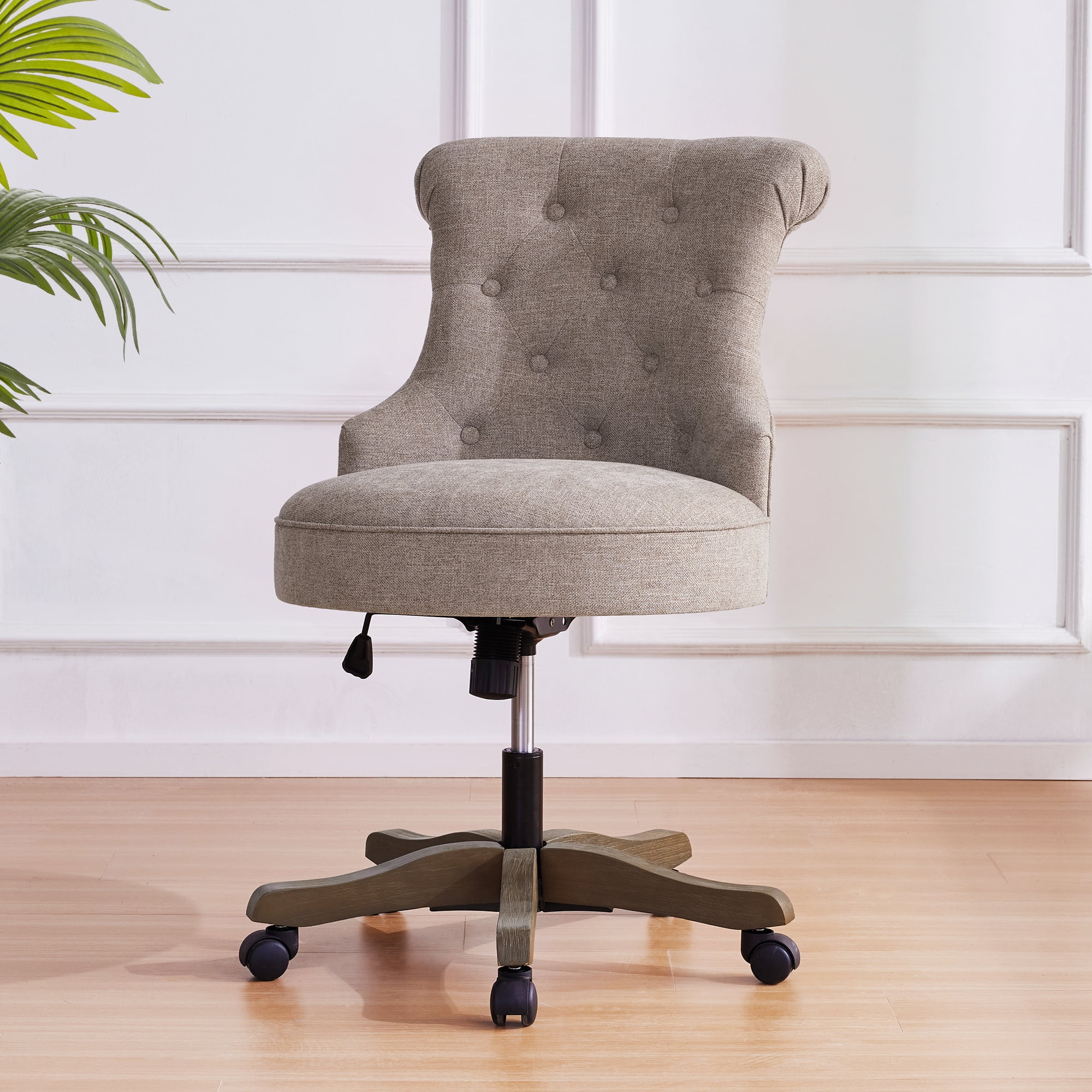 HUIMO Home Office Chair with Wheels Upholstered Comfortable