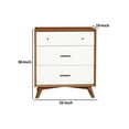 thumbnail image 5 of Modern Style Wooden Chest With Three Drawers and Flared Legs Brown and White- Saltoro Sherpi, 5 of 5