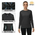 thumbnail image 4 of Women's Long Sleeve Swim Shirts Rash Guard Shirts UPF 50+ Sun Protection Quick Dry Hiking T-Shirt Athletic Workout Running Tops Shirts Black XL, 4 of 6