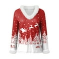 thumbnail image 4 of zaveiop Merry Christmas Sweaters for Women Faux Fur Trim V Neck Sweatshirts Graphic Xmas Long Sleeve Holiday Pullover (Z4-Light Pink, 3XL), 4 of 4