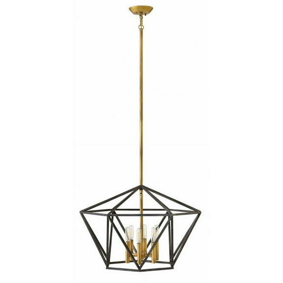 Six Light Stem Hung Pendant In Transitional-Mid-Century Modern Style 24.25 Inches Wide By 17.75 Inches High Hinkley Lighting 3576Dz