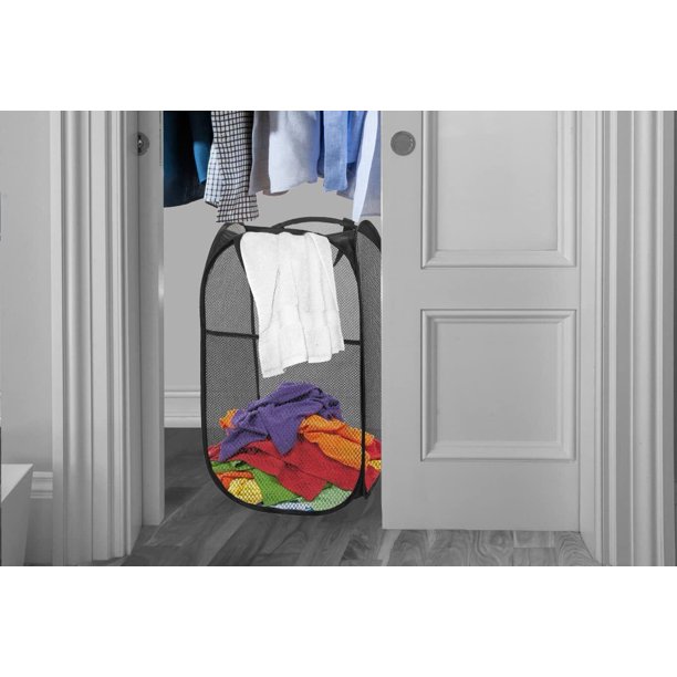 Miumaeov Mesh Popup Laundry Hamper Portable Folding PopUp Clothes Hampers with Carry Handles