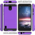 thumbnail image 6 of For T-Mobile Revvl 6 5G Slim Fit Rugged TPU + Hard PC Brushed Metal Texture Hybrid Dual Layer Armor Shockproof Phone Case Cover by Xpression - Purple, 6 of 8
