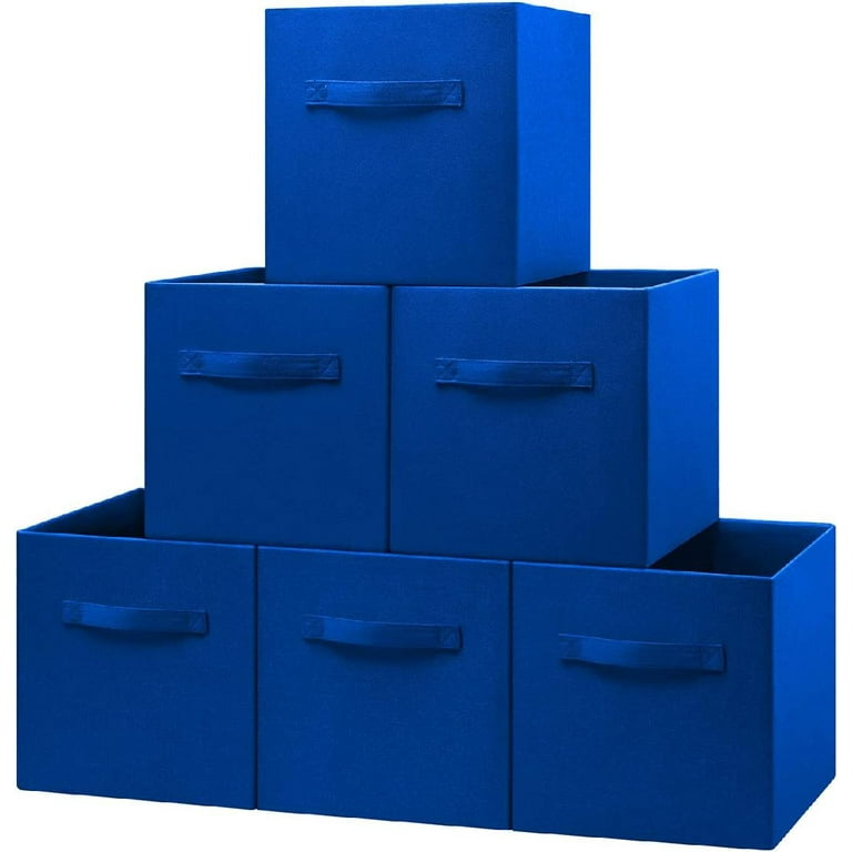 DECOMOMO Cube Storage Organizer Bins 11 inch Cube Storage Bin 4 Pack Cubby  Storage Bins Storage Baskets for Organizing Shelf Closet Nursery Toys Cloth