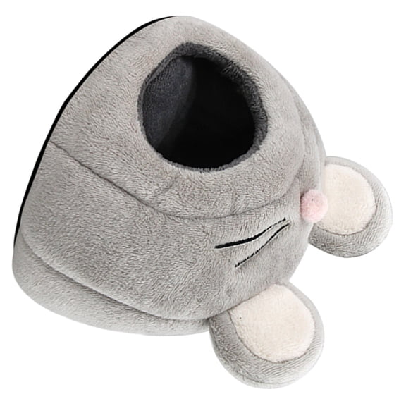 MERRYHAPY Rat Shape Plush Hamster Hideout Warm Cozy House Bed for Chinchillas Mice and Small Pets
