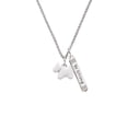 thumbnail image 2 of Delight Jewelry Silvertone White Westie Dog Silvertone Be Strong and Courageous Bar Charm Necklace, 23", 2 of 4