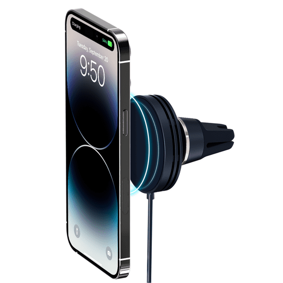 Velox Wireless Mini - MagSafe Compatible Air Vent Car Mount Phone Holder - Blue (Car Charger Included)