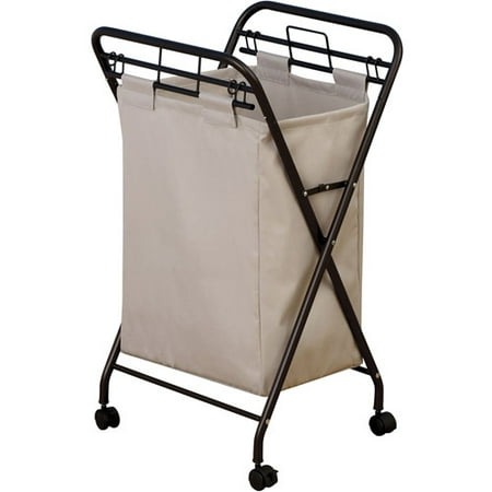 Household Essentials Rolling Laundry Hamper with Lift-Out Bag, Antique Bronze