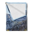 thumbnail image 2 of Mountains Soft Flannel Fleece Throw Blanket, Nature Scene of the Sierra Nevada Lake Spring Time, Cozy Plush for Indoor and Outdoor Use, 50" x 70", Yellow Green Blue Grey, by Ambesonne, 2 of 5