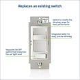 thumbnail image 3 of Interruptor de intensidad Leviton SureSlide 6674-P0B para bombillas LED, 3 of 9