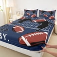 thumbnail image 4 of Castle Fairy Eat Sleep Football King Sheets 4pcs, Rugby Court Bedding, Navy Brown,1 Fitted Sheet, 1 Flat Sheet and 2 Pillowcases, 4 of 6