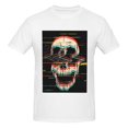 thumbnail image 4 of Bingfone Glitch Screaming Skull Men'S Loose Fit Short-Sleeve Pocket T-Shirt, 4 of 7