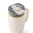 thumbnail image 4 of Thyme & Table Luna Tumbler, 32 oz, Stainless Steel, Handle, Dual Straw Lid, Blossom Check, 4 of 4