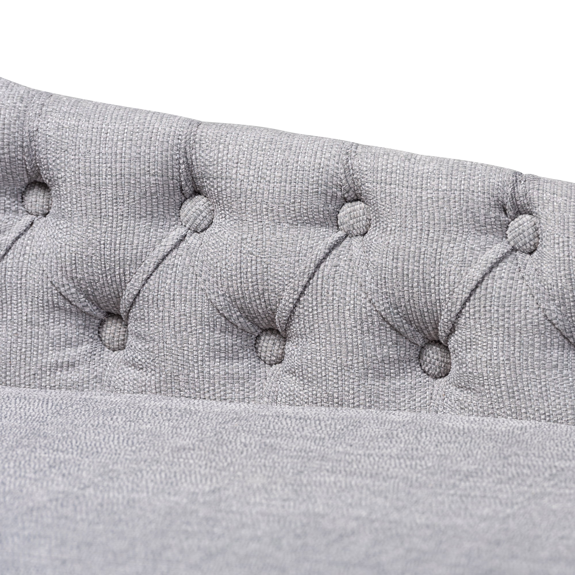Baxton Studio Florent Modern and Contemporary Grey Fabric Upholstered Black Finished Chaise Lounge