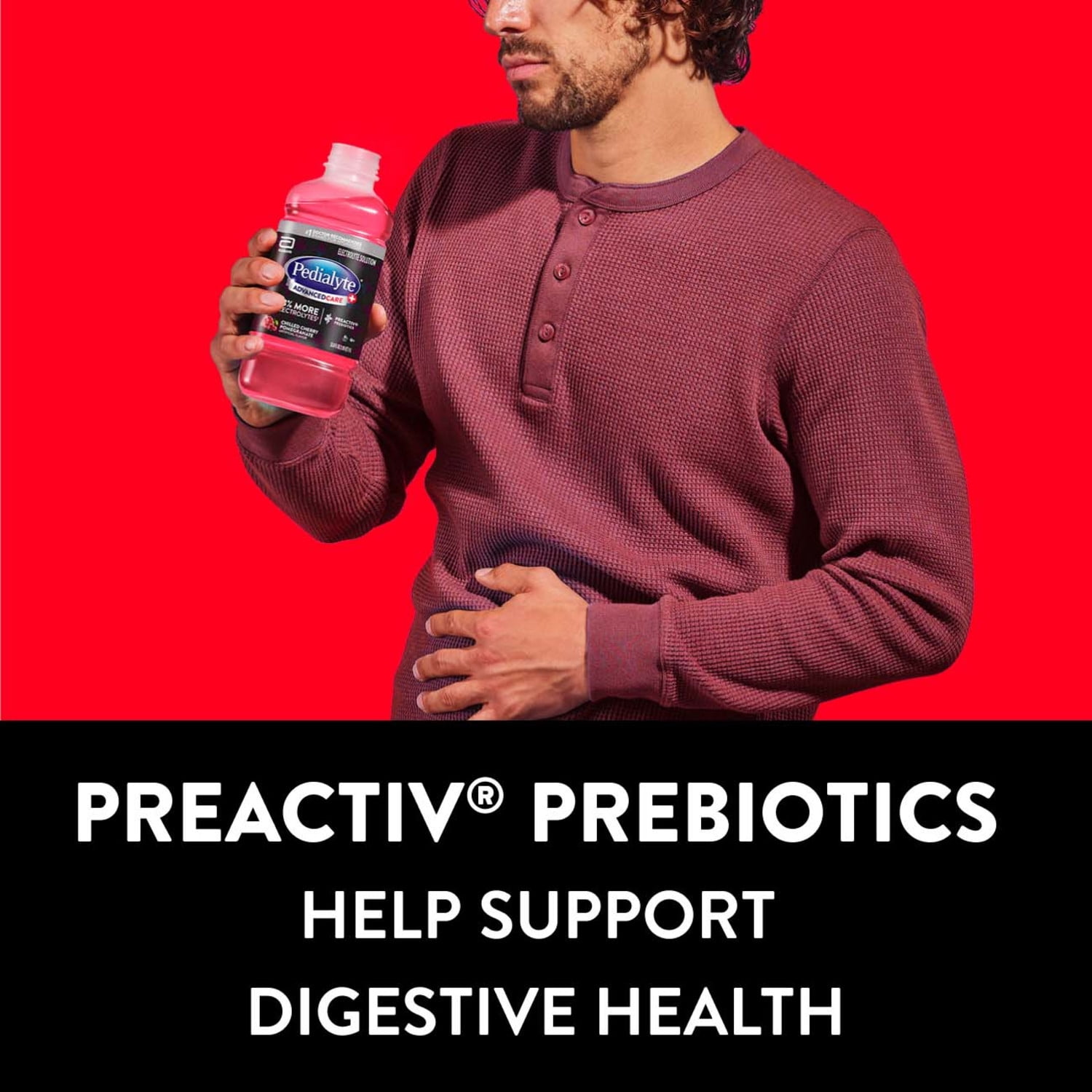 (6 pack) Pedialyte AdvancedCare Plus Electrolyte Drink, Chilled Cherry Pomegranate, 1 Liter