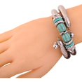 thumbnail image 2 of Tibetan silver, twisted, 2-layer adjustable Rimous green turquoise bracelet, 2 of 3