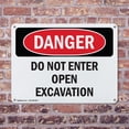 thumbnail image 4 of (2 Pack) Do Not Enter Open Excavation OSHA Danger Sign 10 Inch X 7 Inch Indoor / Outdoor Rust-Free Aluminum Metal Signs for Workplace, Workshop, and Construction Site, Made in the USA, 4 of 8