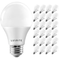 Luxrite A19 LED Dimmable Light Bulb 9W (60W Equivalent) 4000K Warm White, 800 Lumens, E26, 24 Pack