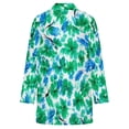 thumbnail image 5 of Women's Plus Size Green Abstract Floral Cardigan, Long Sleeve Open Front Tunic with Pockets, 5 of 8
