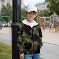 thumbnail image 3 of Uorisanigo Boys and Girls Hoodie Sweatshirt Velvet Lined Casual Green Camouflage Full Zip Hoodies Lightweight Jacket Sweatshirt Shirts with Pocket Athletic Tops Outerwear, 3 of 8