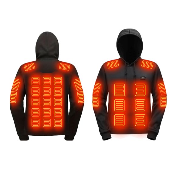 Miqool Men Women Heated Hoodie USB Powered Electric Hooded Sweatshirt for Winter Outdoor Activeties (No Battery)
