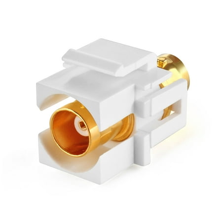 - BNC Keystone Jack Insert Connector Socket Female Snap In Adapter Port Gold Plated Inline Coupler For Wall Plate Outlet Panel Mount (White)