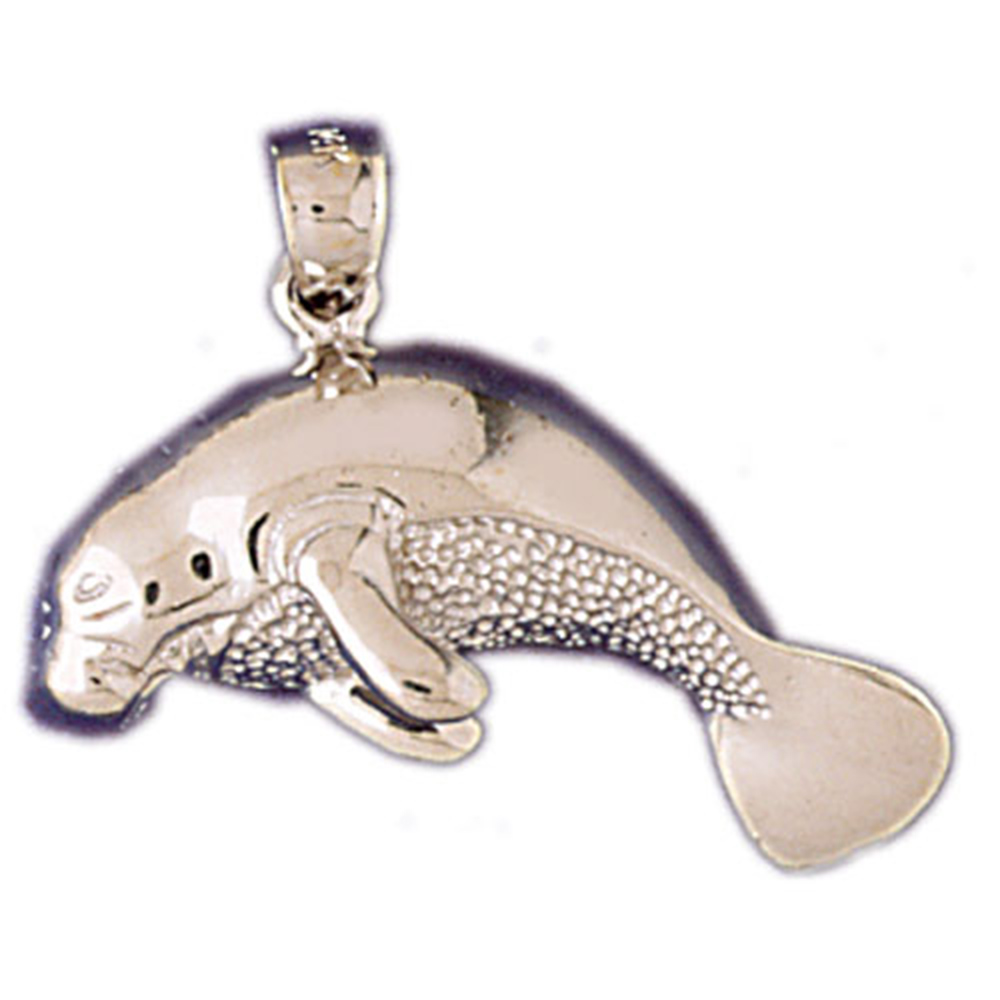 Jewels Obsession - Yellow Gold-plated 925 Sterling Silver 23mm Manatee