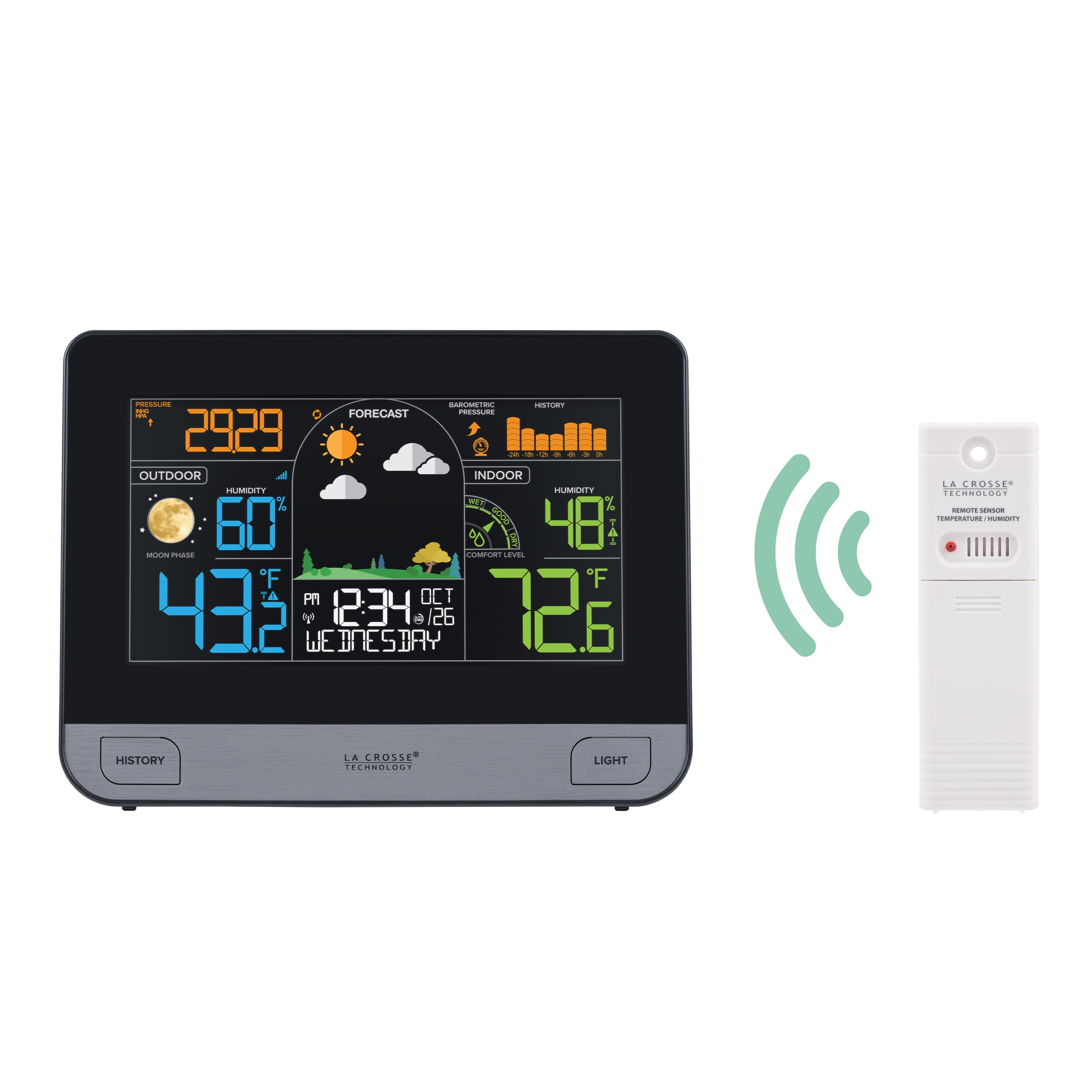 La Crosse Technology Wireless Weather Station with Atomic Time, 1 Each, 308-47737-Int