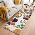 thumbnail image 2 of Bohemian Nordic Large Area Rugs for Bedroom Living Room, Soft Non Slip Carpet Bedside Rug, Abstract Art Coconut Palm Leaves Rectangular Floor Cover Kitchen Accent Rug 2'x6' for Dining Room/Office, 2 of 9