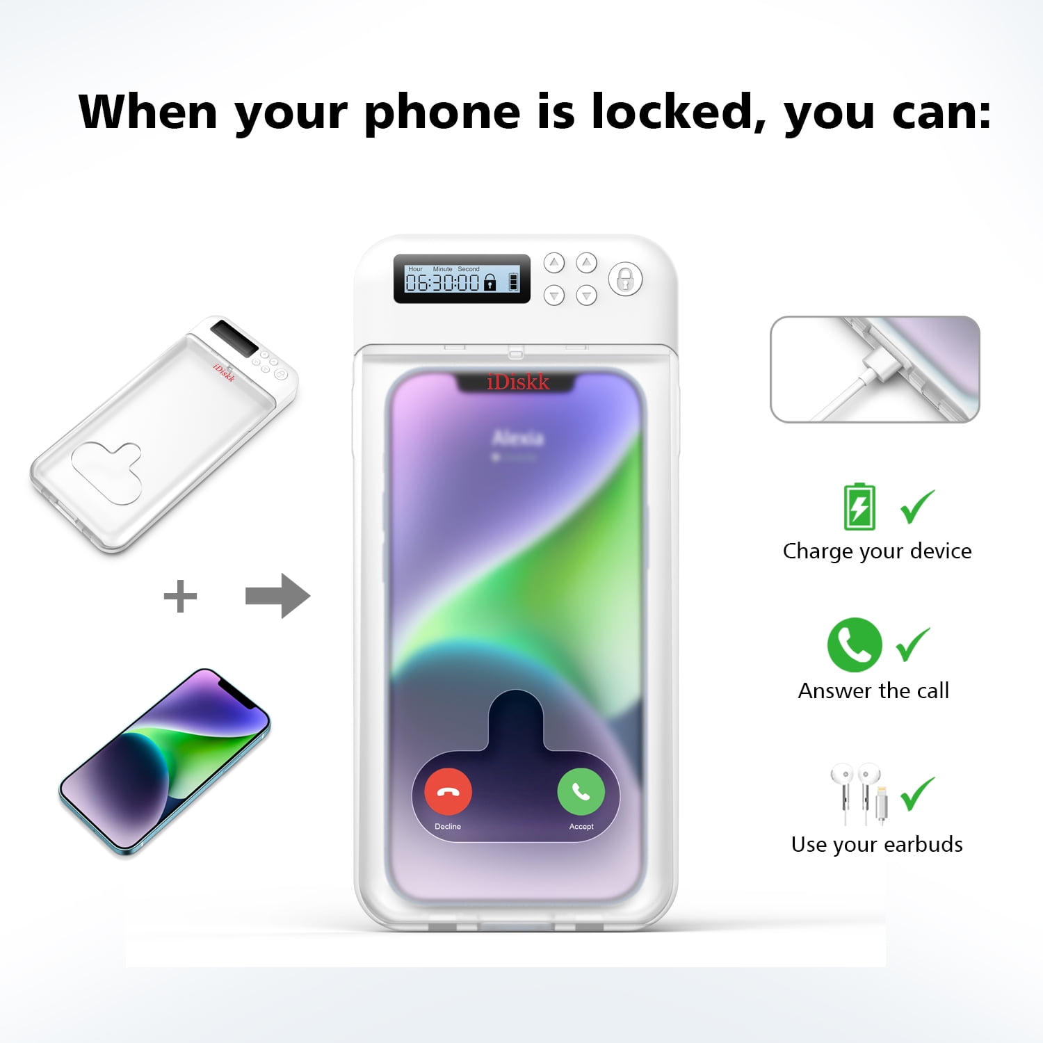iDiskk Cell Phone Lock Case with Timer Portable Locker Box for