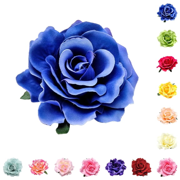Bmisegm Baby Girl Headbands Bohemian Rose Flower Hair Barrettes with Rhinestones for Kids Beach Wedding Scarf for Hair 2-10Y Blue,One Size