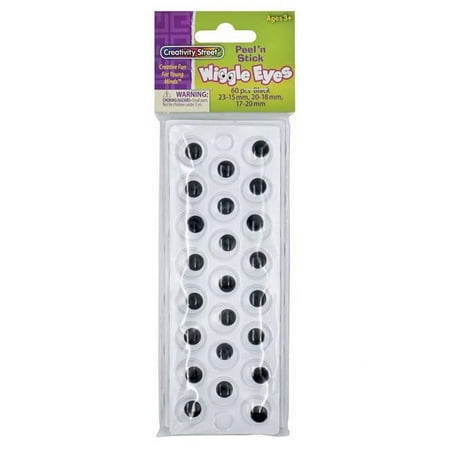 UPC: 0194629008490 | Creativity Street Peel & Stick Wiggle Eyes on Sheets Black Assorted Sizes 60/Pack 6 Packs