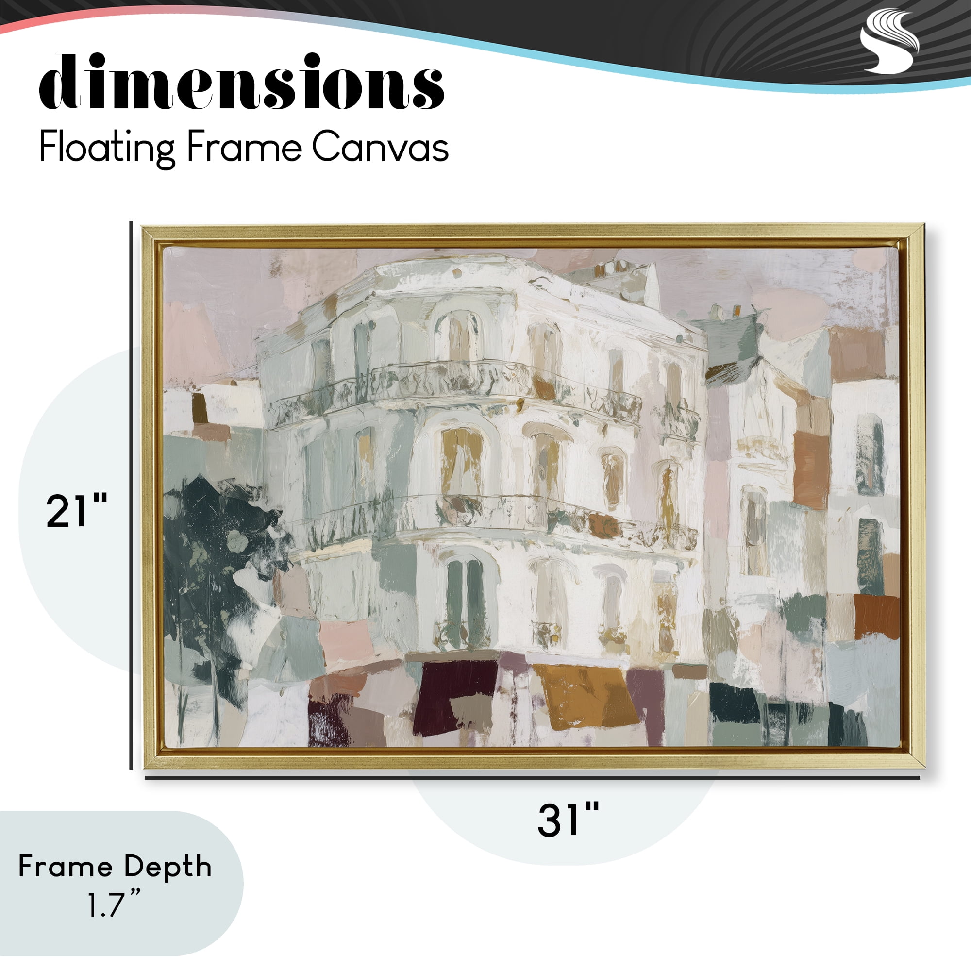 Stupell Industries Barcelona Street Corner Gold Framed Floater Canvas Wall Art, design by Chromatic Storm Studio