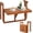 22inch Natural Wood Color, variant on SENYUM Upgrade Wood Folding Balcony Hanging Table – Adjustable Height & Width, Balcony Railing Table Ideal for Different Railing Widths, Perfect for Balcony, Patio, Rectangular