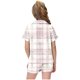 thumbnail image 4 of Odeerbi 2-12 Años Niños Niñas Pijama de Verano de Satén Con Solapa de Muesca Camisas de Manga Corta Pantalones Cortos Conjunto Suave Estampado Retro de Cuadros Ropa de Dormir, 4 of 6