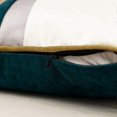 thumbnail image 5 of 1 pc White Gold Striped Velvet Pillowcase (Turquoise, 18 x 18 inches), 5 of 5