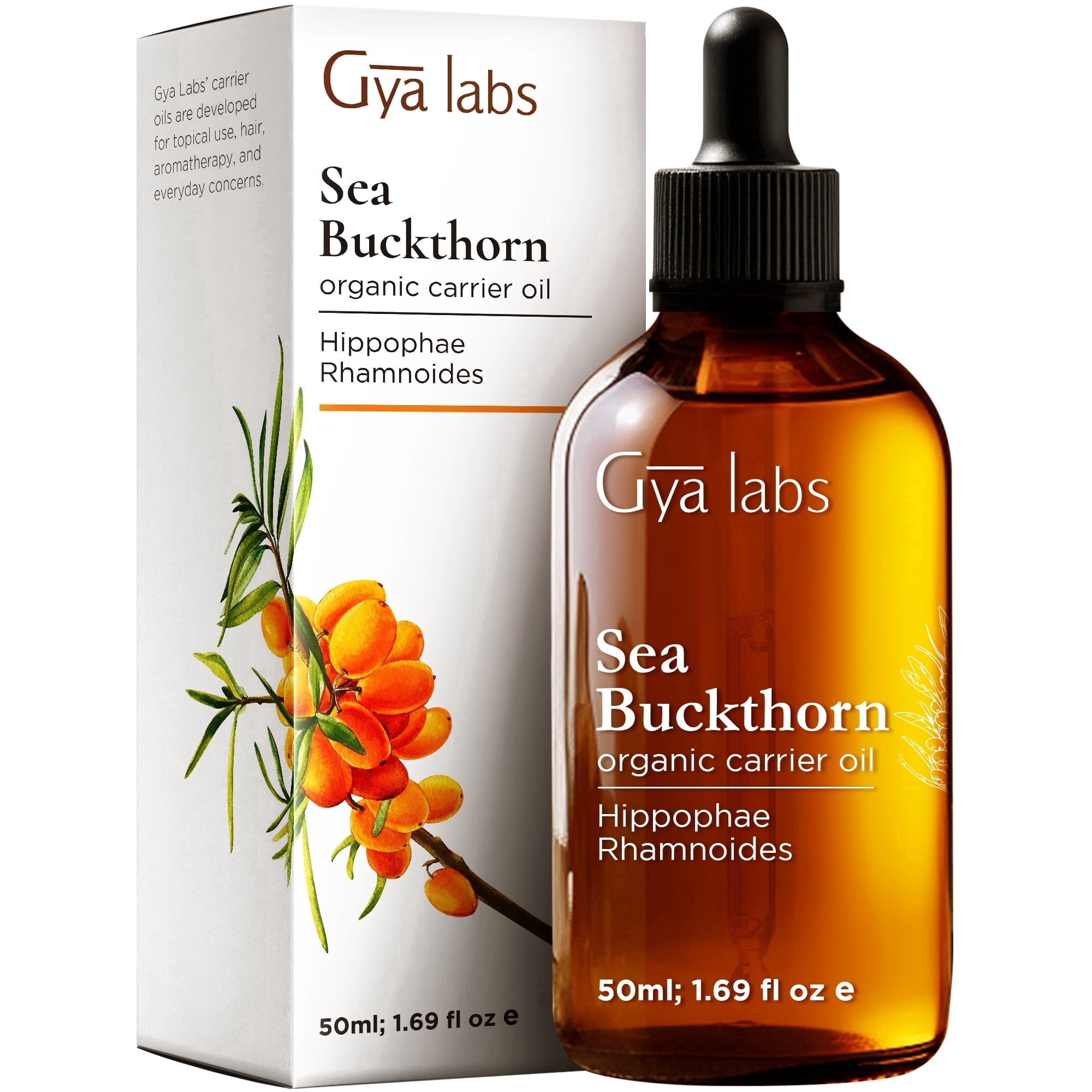 Gya Labs Sea Buckthorn Carrier Oil - 1.7 fl oz - Carrier Oil for Hair, Skin, Face, Scalp & Body Massage