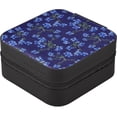 thumbnail image 3 of GZHJMY Blue Fragmented Flowers PU Leather Jewelry Box, Travel Portable Jewelry Case for Ring, Pendant, Earring, Bracelet Organizer Storage Holder Boxes for Necklace Bracelet Earrings Rings, 3 of 7