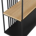 thumbnail image 3 of Pemberly Row 78" Minimalist Open Slat Wood Bookshelf - Oak / Black, 3 of 5