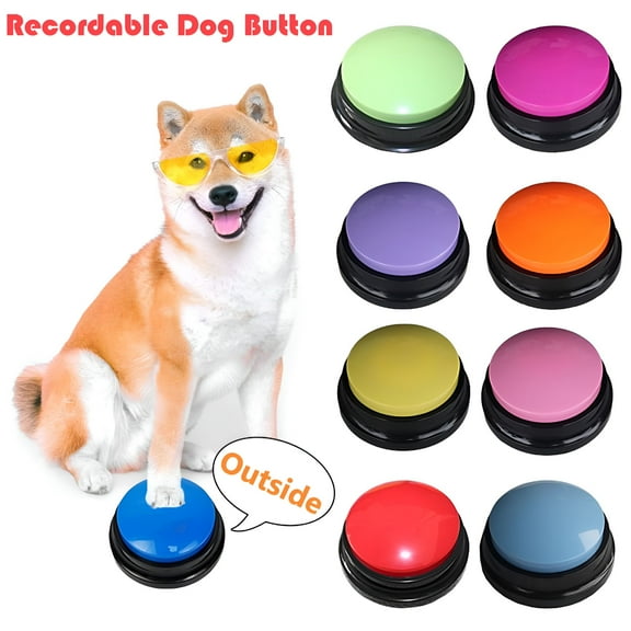 GJX 2026 New Voice Recording Button Recordable Dog Buttons for Communication Pet Training Buzzer,30 Seconds Record and Playback for Family Game Communications