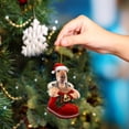 thumbnail image 4 of Riforla Santa Boot Christmas Dog Acrylic Ornament Christmas Dogs Ornament Christmas Stocking Animal Ornament Christmas Ornament Christmas Decoration Hangs Home Decor B, 4 of 6