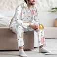 thumbnail image 5 of Mens Pajamas Set, Little Elephant Button Down Long Sleeve Loungewear Sleepwear Pjs sets for Men, 5 of 5