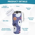 thumbnail image 2 of Yayeee 30oz Stainless Steel Tumbler with Straw and Handle Double-Wall Insulated Travel Water Bottle, Blue Cute Halloween, 2 of 8