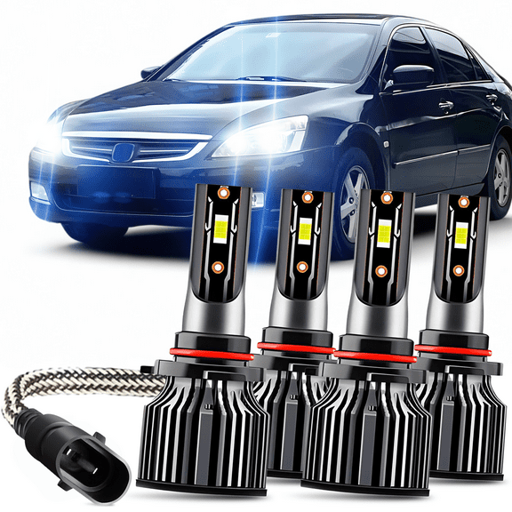 For Honda Accord 1990-2012 4X Combo 9005 9006 LED Headlight High Low Beam Bulbs