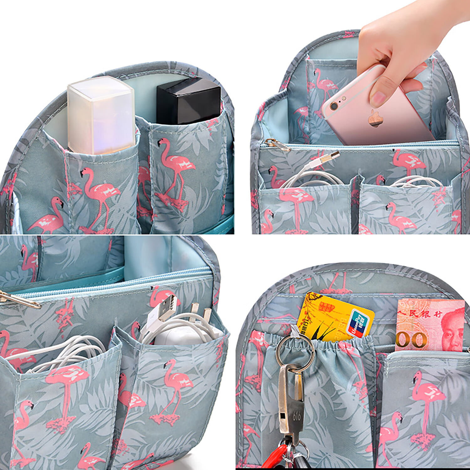 OLOEY Backpack Organizer Insert Liner Hanging Travel Rucksack and Handbag  Insert Pocket,High-capacity Divider Foldable Nylon Shoulder Bag Organizer  for Men and Women(Large) 