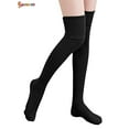 thumbnail image 2 of Spencer Womens Thigh High Socks Extra Long Knit Warm Winter Over The Knee Long Boot Stockings - Black, 2 of 8