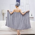 thumbnail image 3 of Falda de baño de vellón coral sin tirantes, gorro de ducha de vellón coral, traje absorbente suave que no suelta pelo fácilmente, 3 of 6