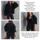 thumbnail image 5 of Blusa negra de manga larga con mangas abullonadas para citas de mujer, talla M Chaqueta elegante con volantes y cuentas, 5 of 6